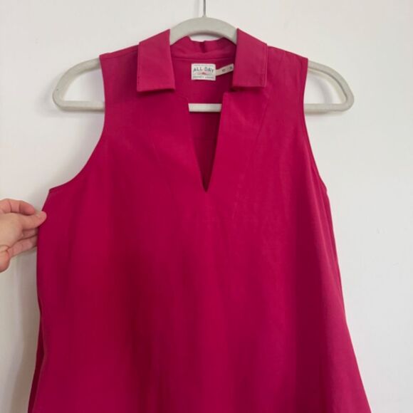 Faherty All Day Lightweight Polo Athletic Mini Dress - Pink | Size XS - Picture 4 of 8
